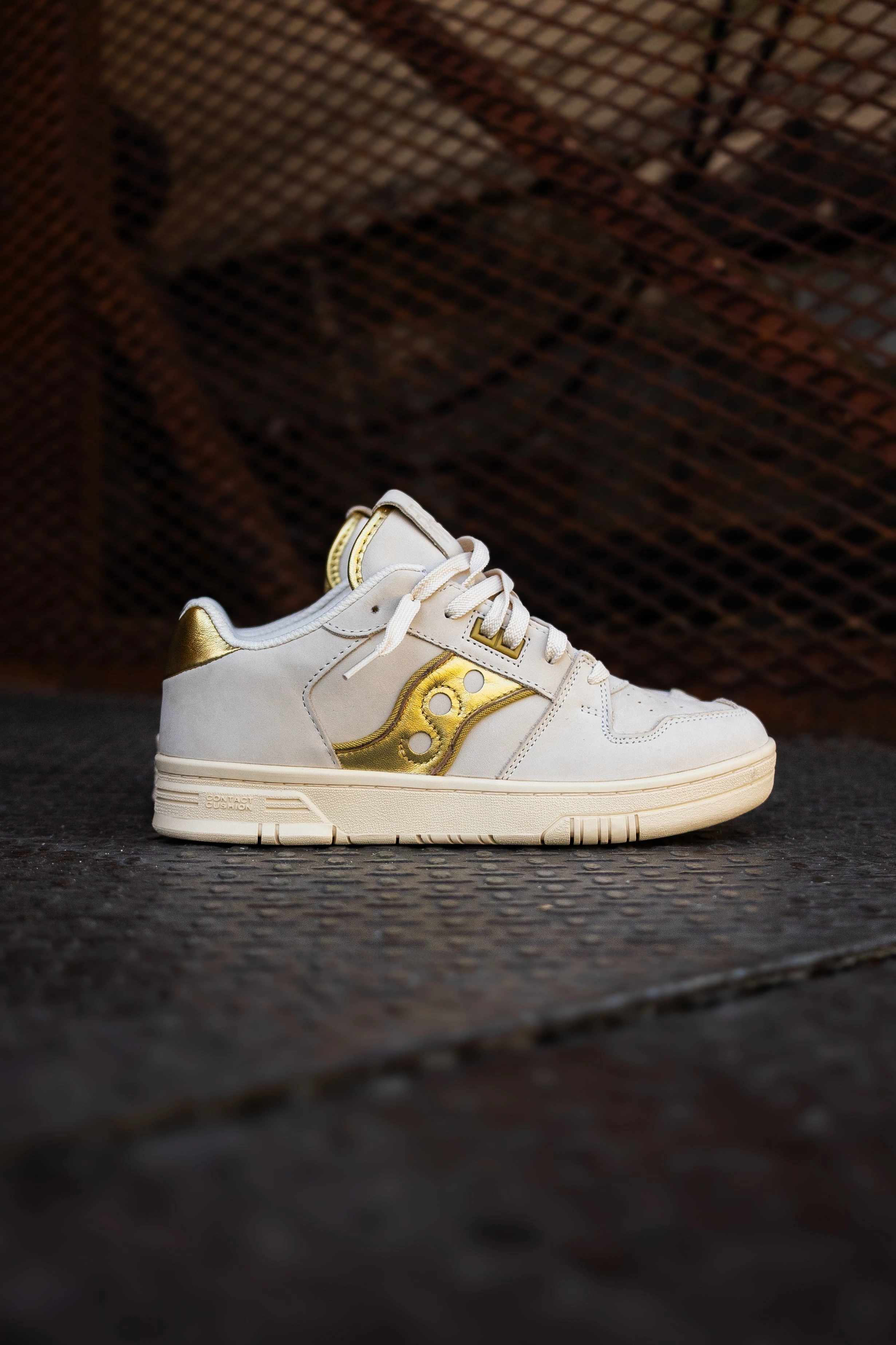 Mens Saucony x Trinidad James Hommewrk Sonic Low 'COACHS SHOE' (Cream/Gold) Saucony versatile athletic footwear