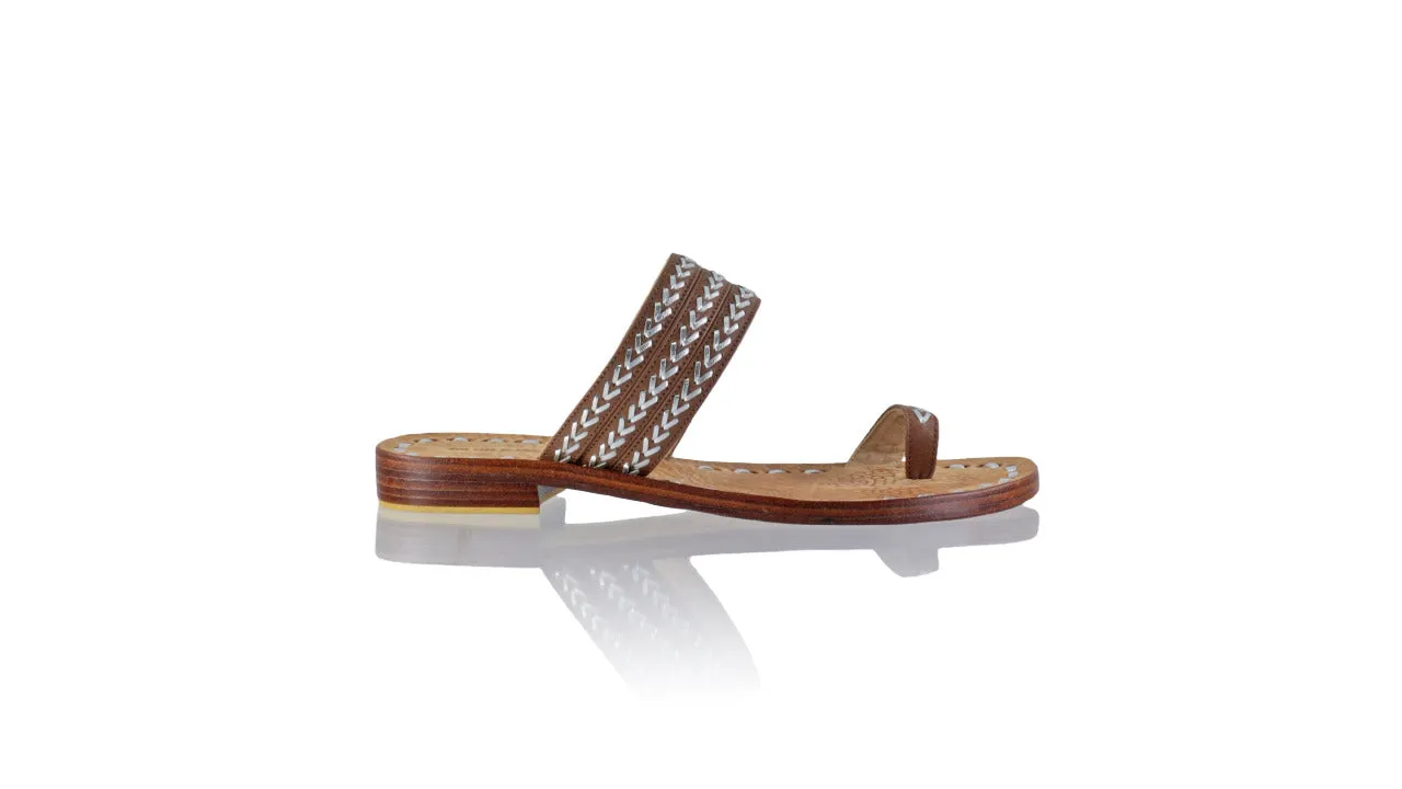 Merauke 20mm Flat - Brown Choco & Silver