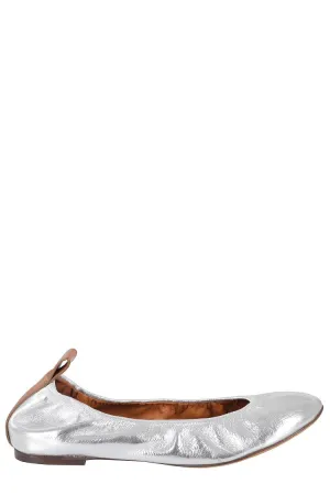 Metallic Leather Ballerina Flats