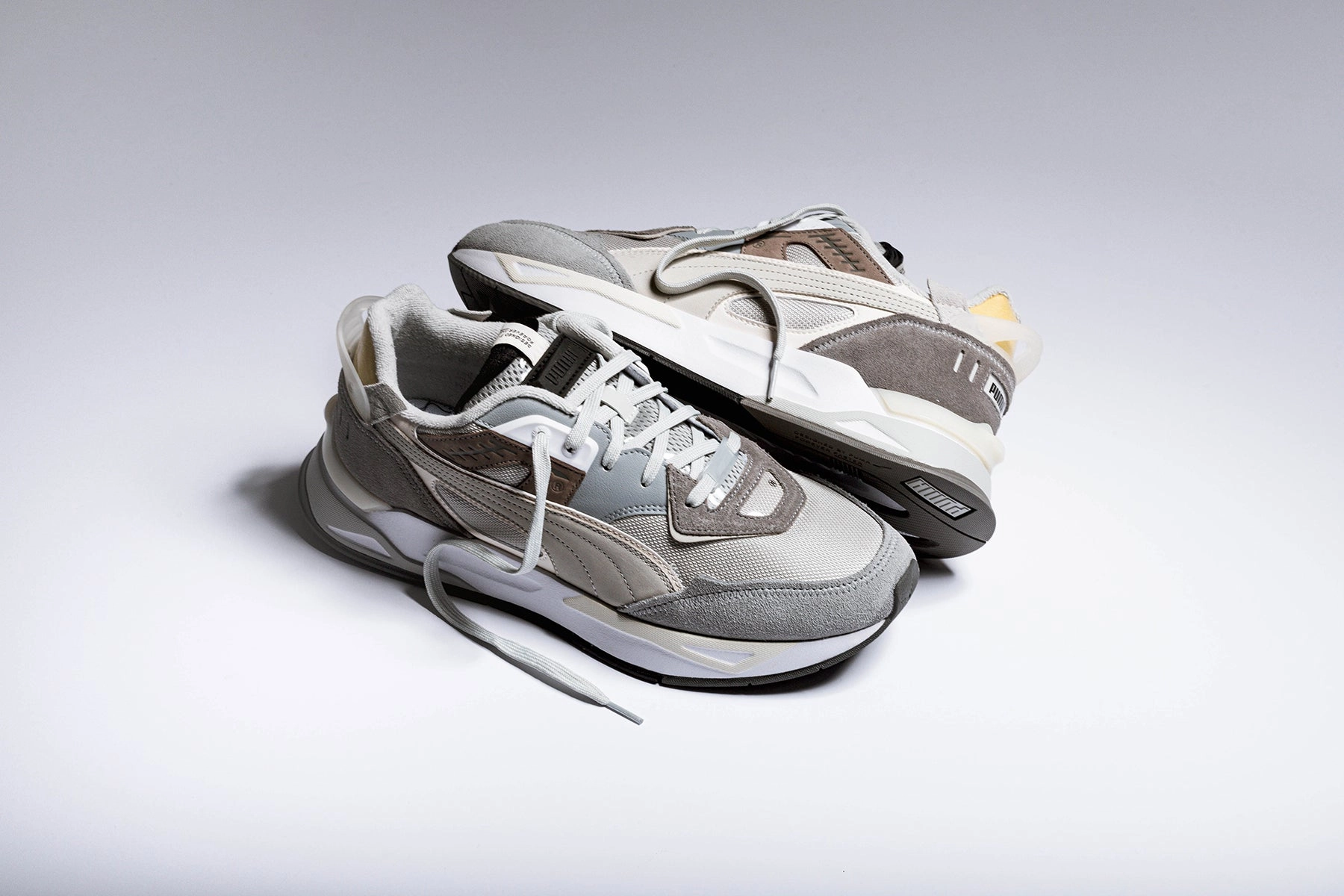 Mirage Sport - Steel Grey/Grey Violet Puma Suede Street Sneakers
