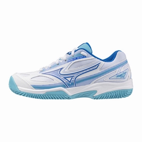 Mizuno Break Shot 4 CC Women (White/Mugen Blue/River Blue) Mizuno padel shoes