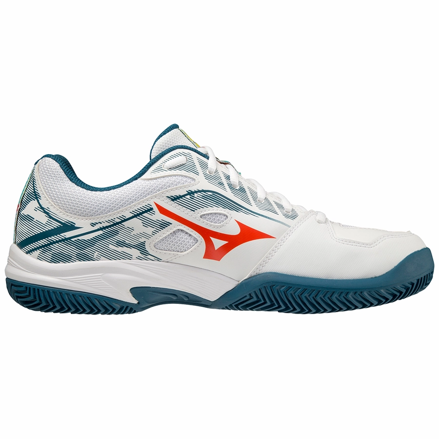 Mizuno Breakshot 3 CC Padel Shoes (Unisex, White/Red/Turquoise) Mizuno padel shoes