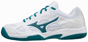 Mizuno Breakshot 3 CC Padel Shoes (Unisex, White/Turquoise) Mizuno padel shoes