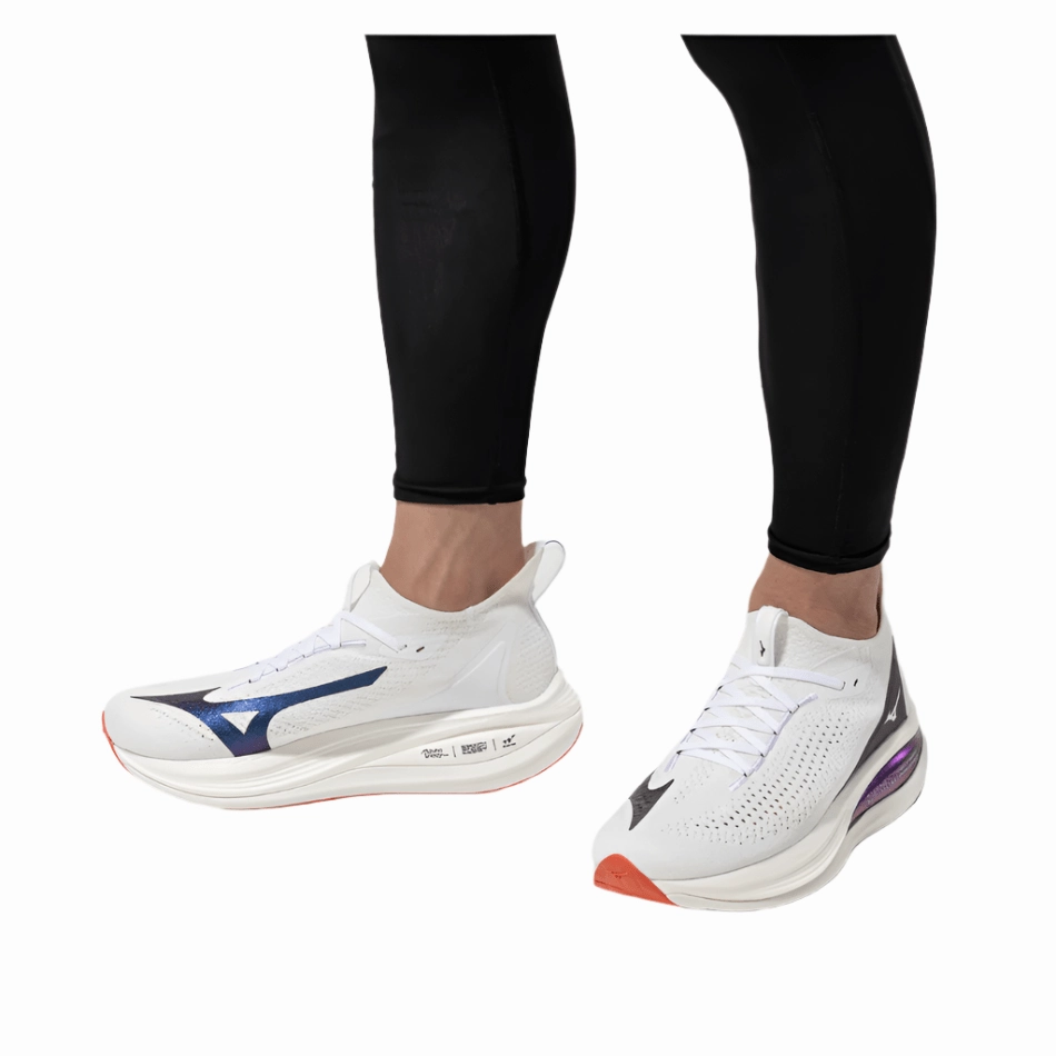 Mizuno Men's Neo Vista 2 Running Shoes in White/White/Iris Bloom AW25 Mizuno reliable running shoes