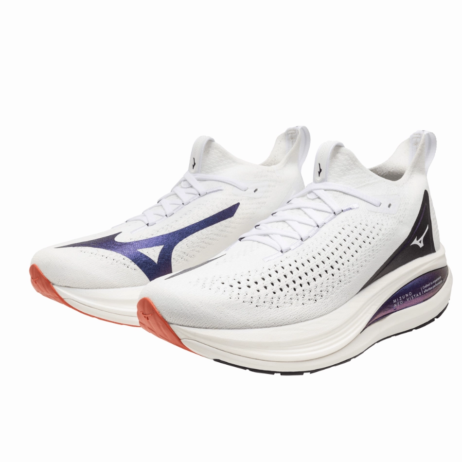 Mizuno Men's Neo Vista 2 Running Shoes in White/White/Iris Bloom AW25 Mizuno reliable running shoes