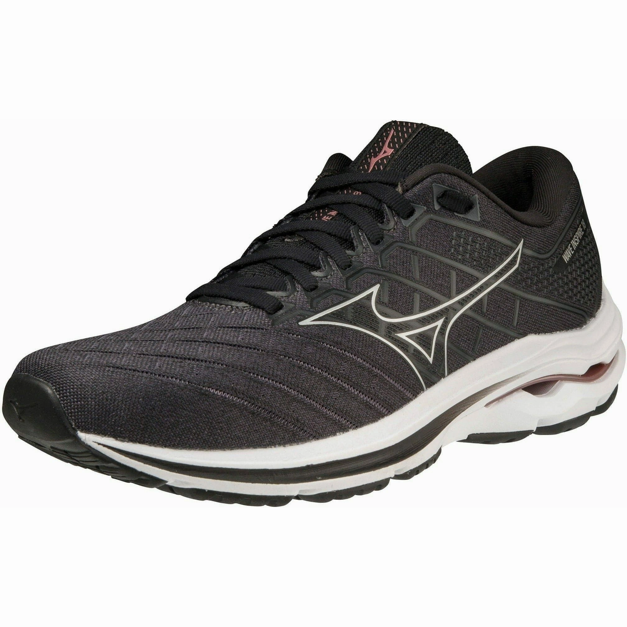 Mizuno Wave Inspire 18 WIDE FIT (D) Womens Running Shoes - Black Performance Sneakers