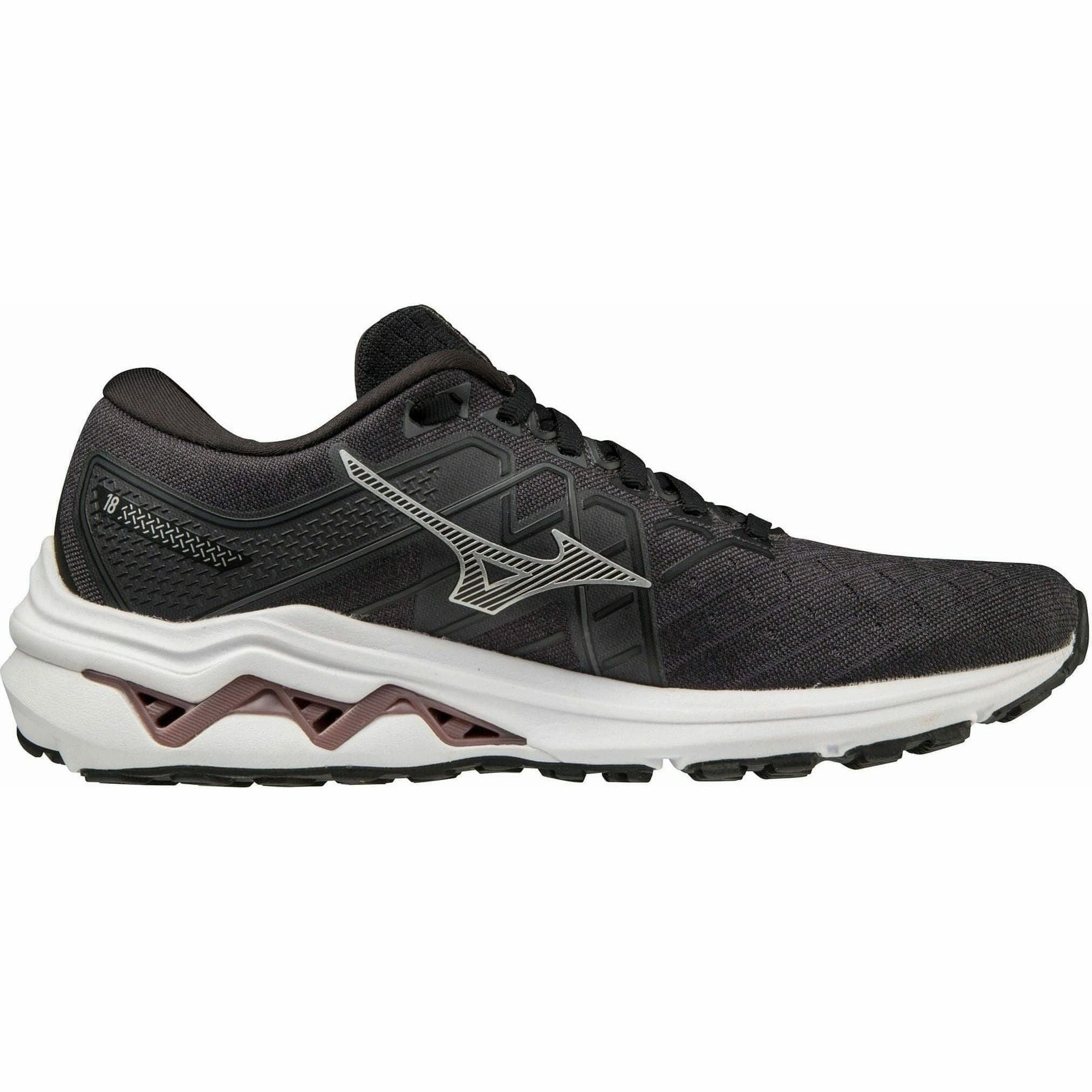 Mizuno Wave Inspire 18 WIDE FIT (D) Womens Running Shoes - Black Performance Sneakers