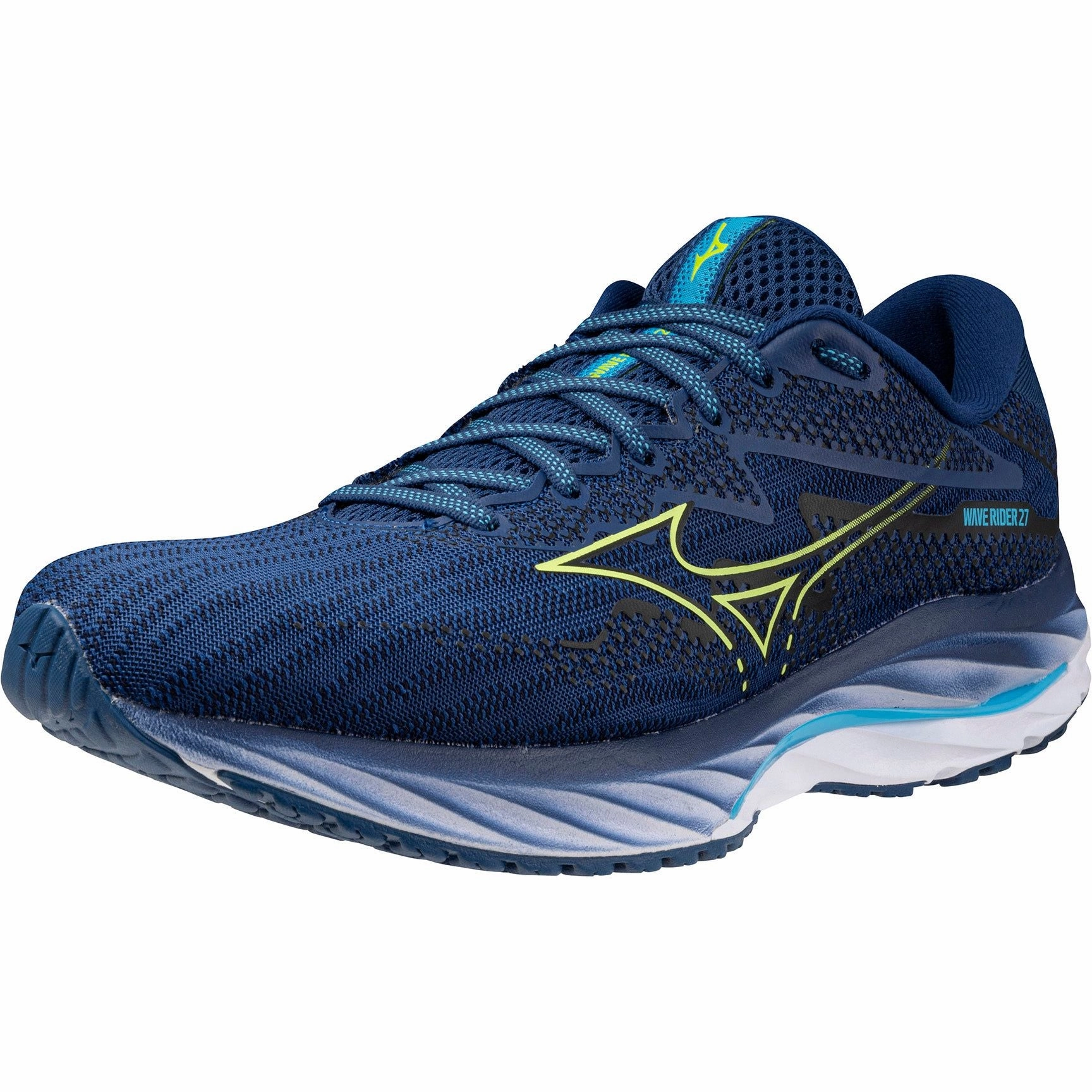Mizuno Wave Rider 27 Mens Running Shoes - Navy Advanced Sport Runners