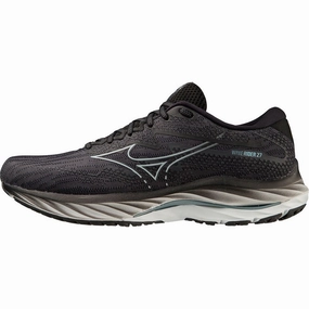 Mizuno Wave Rider 27 WIDE FIT (2E) Mens Running Shoes - Black Mizuno footwear designs