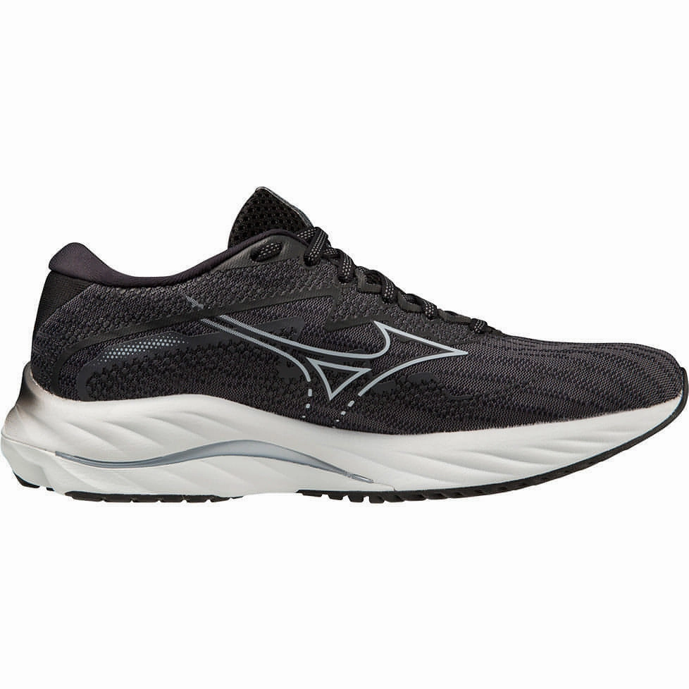 Mizuno Wave Rider 27 WIDE FIT (D) Womens Running Shoes - Black Advanced Sport Runners