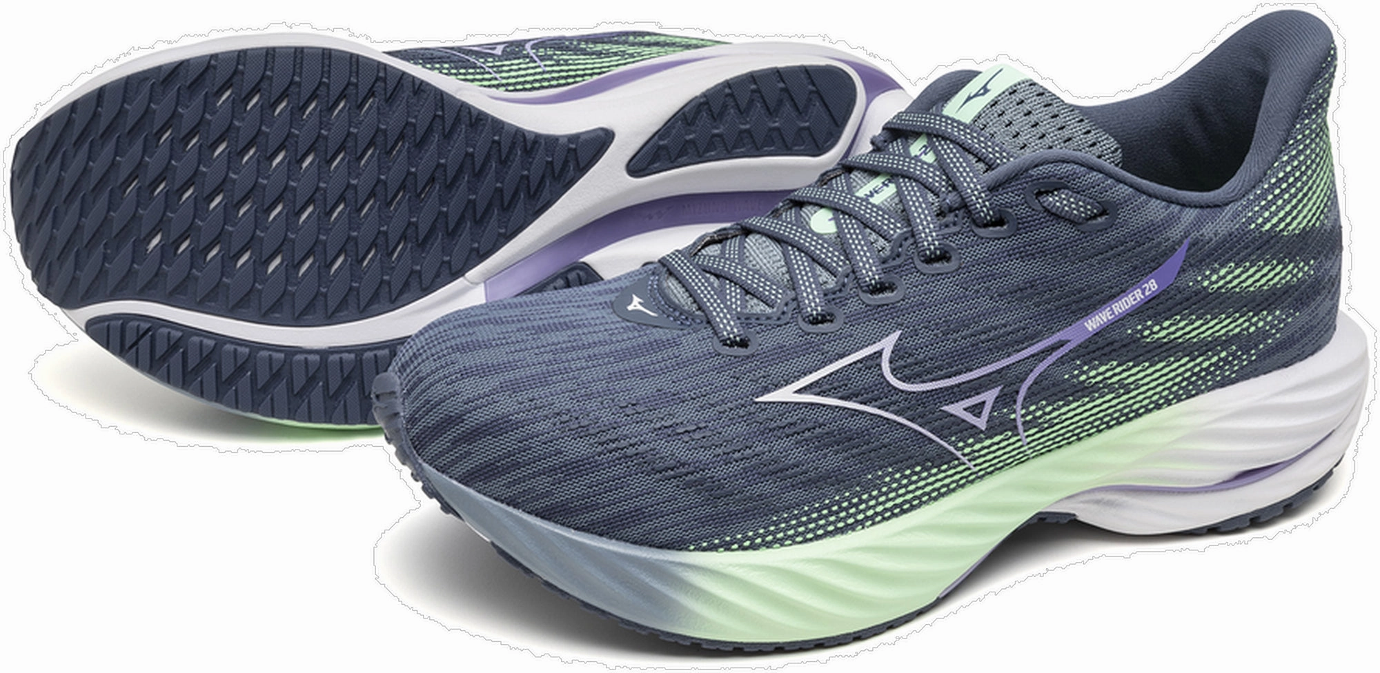 Mizuno Wave Rider 28 Womens Running Shoes - Blue Advanced Sport Runners