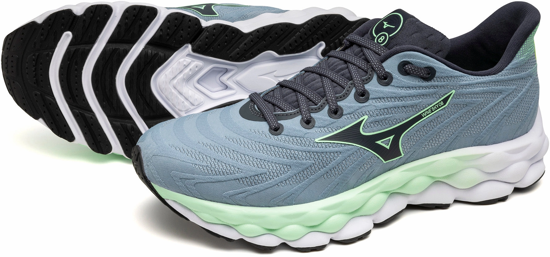 Mizuno Wave Sky 8 Mens Running Shoes - Blue Performance Sneakers