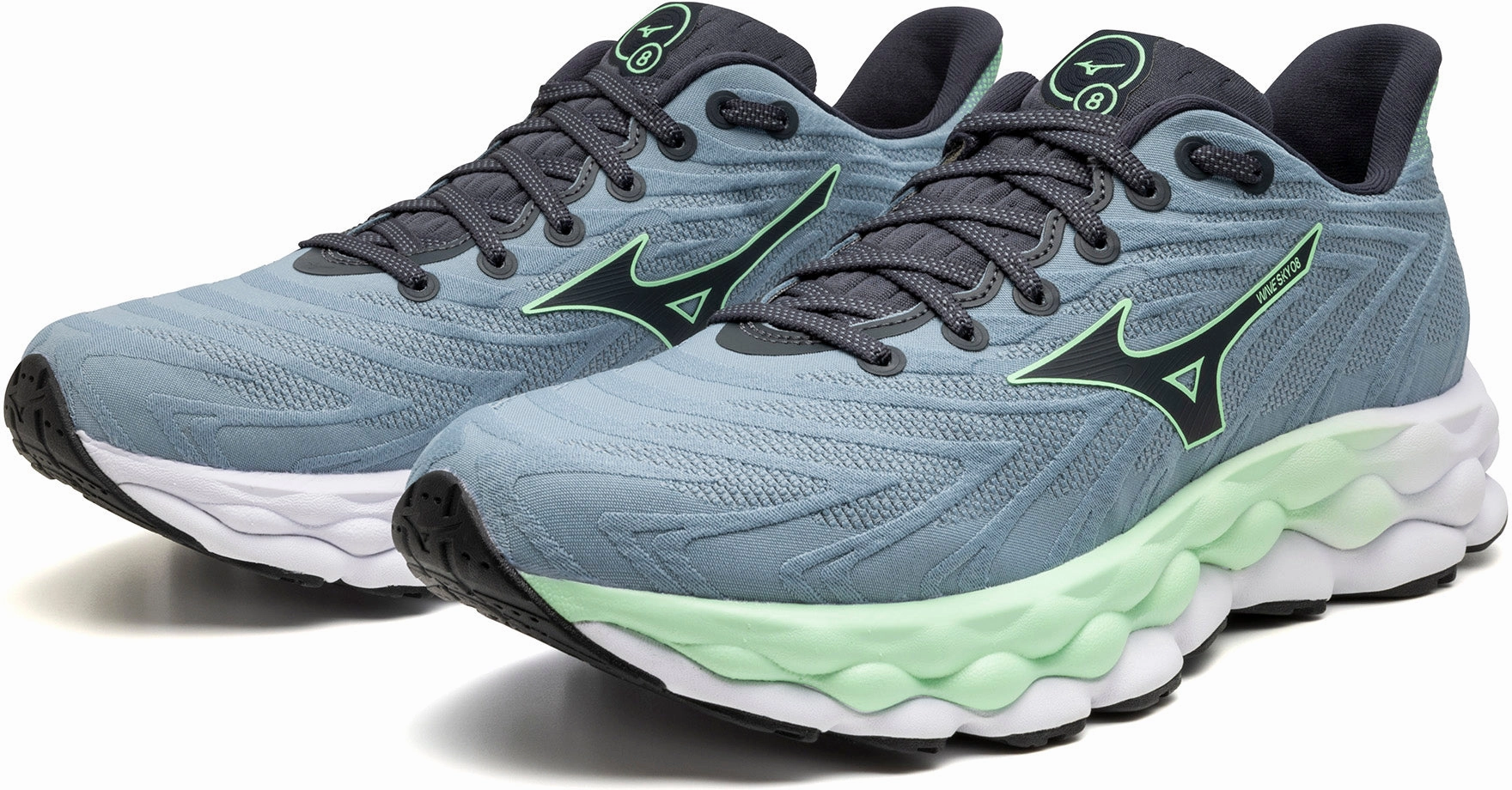 Mizuno Wave Sky 8 Mens Running Shoes - Blue Performance Sneakers