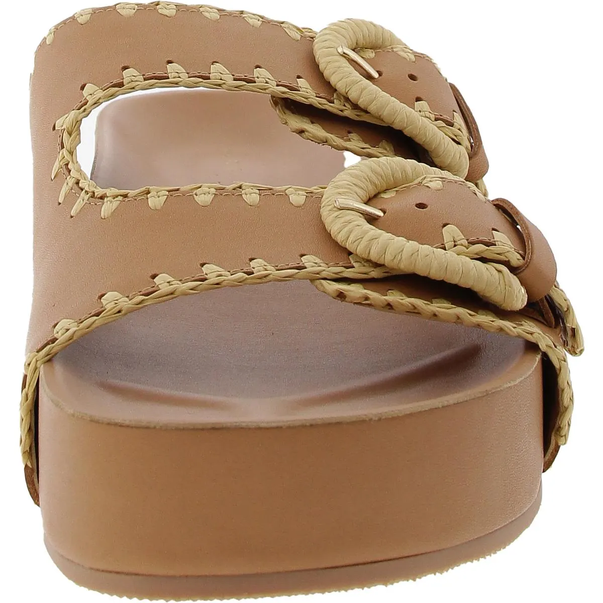 MLSOLEA Womens Buckle Man Made Slide Sandals