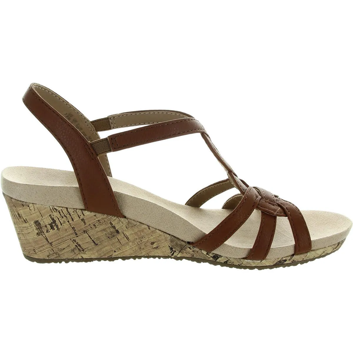 Monaco 2 Womens Strappy Faux Leather Wedge Sandals