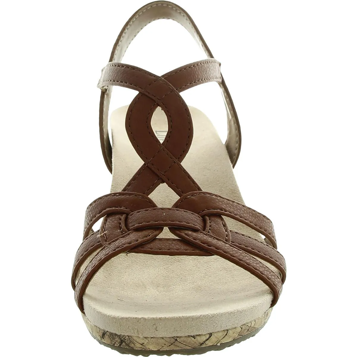Monaco 2 Womens Strappy Faux Leather Wedge Sandals