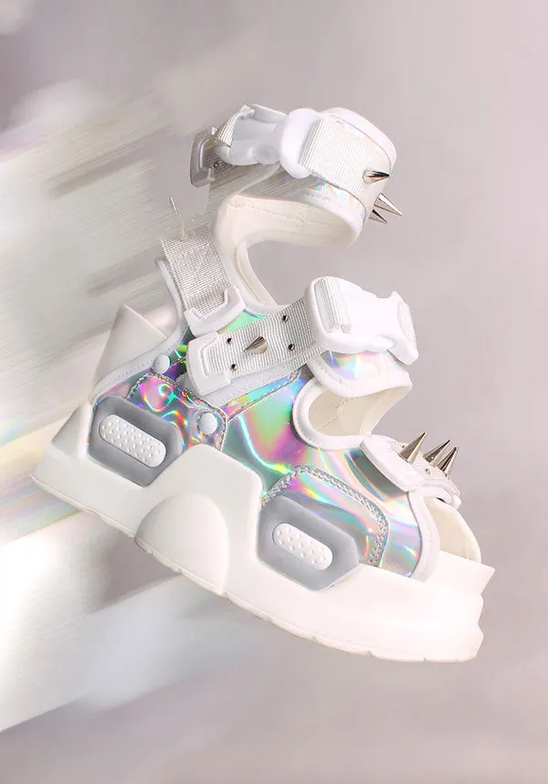 Mulberry 03 [Silver Holo] | PLATFORM SANDALS**
