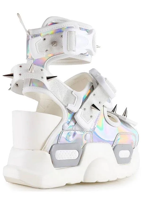 Mulberry 03 [Silver Holo] | PLATFORM SANDALS**