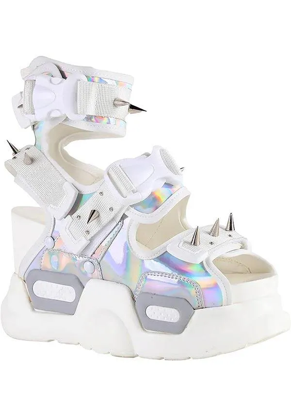 Mulberry 03 [Silver Holo] | PLATFORM SANDALS**
