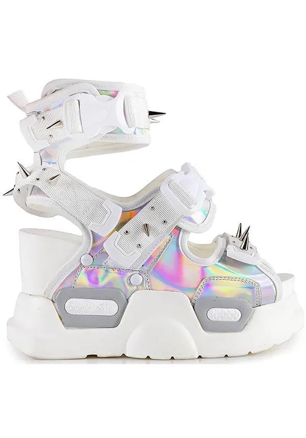 Mulberry 03 [Silver Holo] | PLATFORM SANDALS**