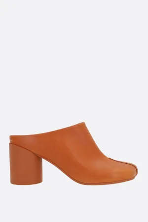 mule in stitch-out leather