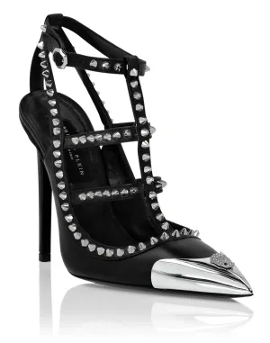 Nappa Leather Sandals High Heels Studs