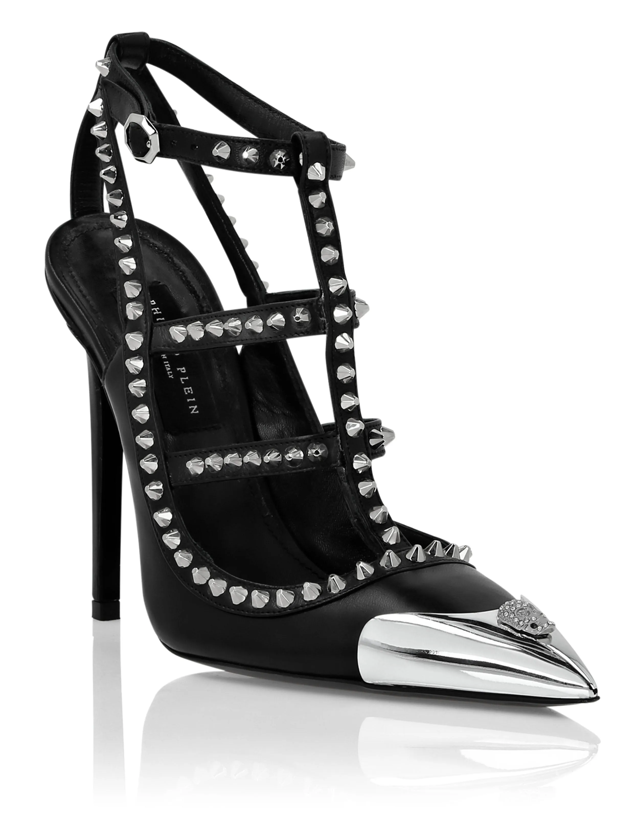 Nappa Leather Sandals High Heels Studs