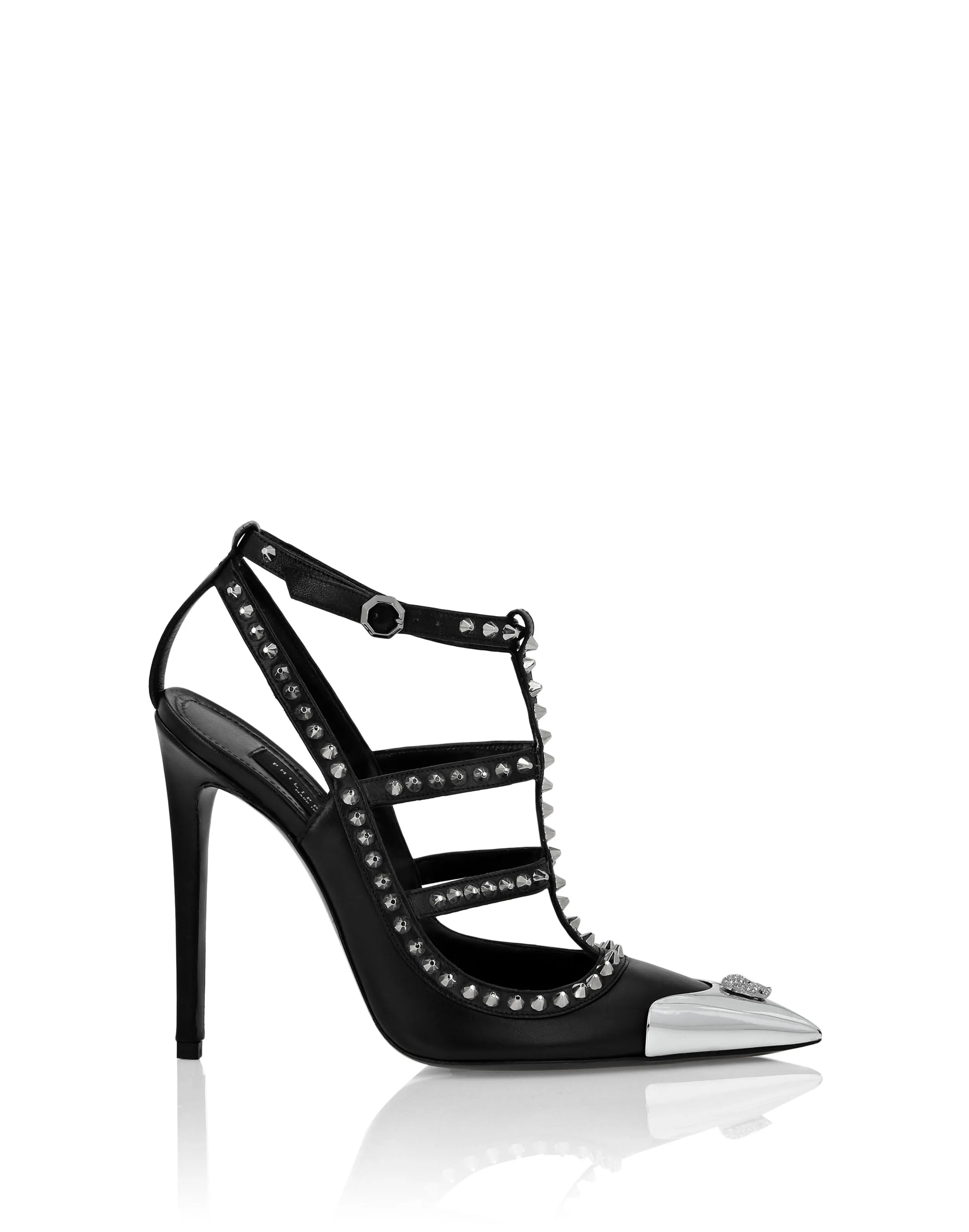 Nappa Leather Sandals High Heels Studs