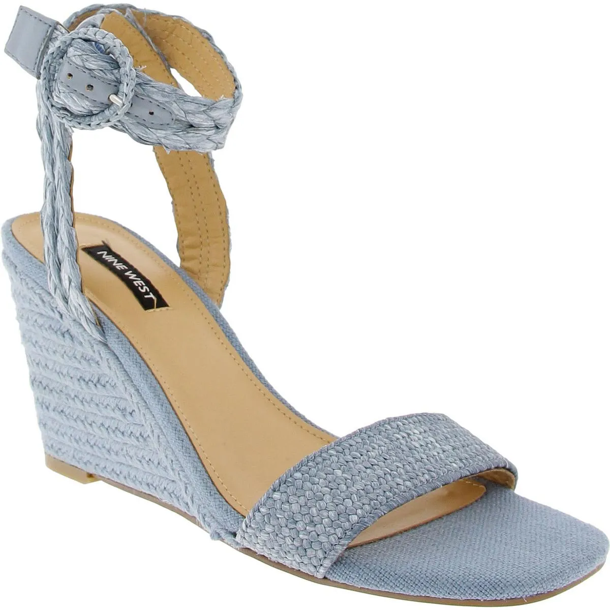 NERISA3 Womens Woven Square toe Wedge Sandals