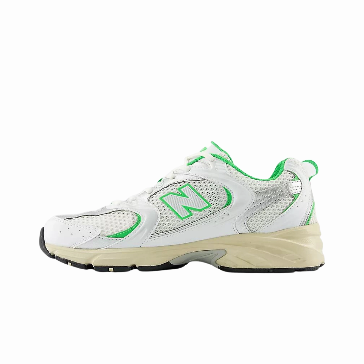 New Balance 530 White Palm Leaf Iconic Court Sneakers