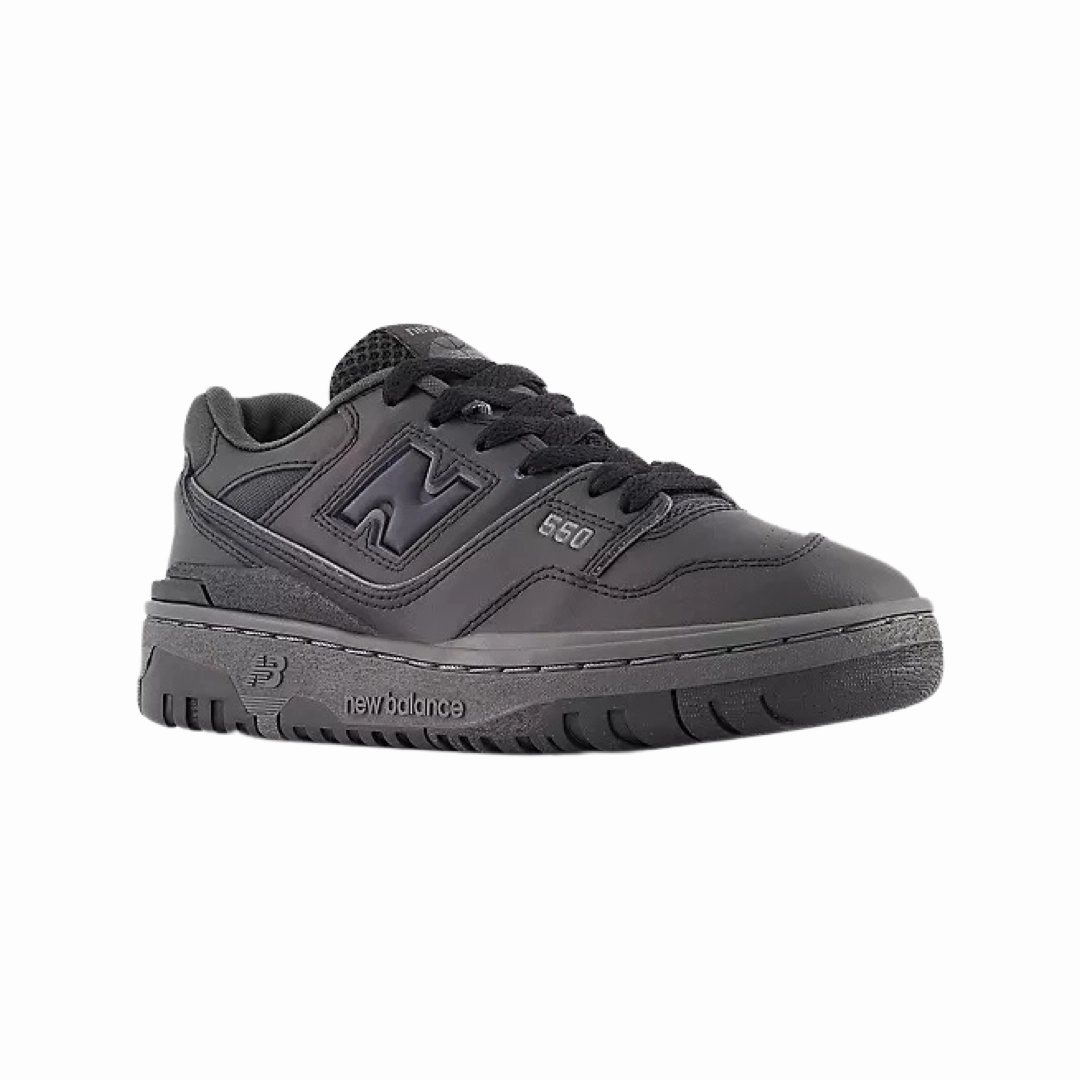 New Balance 550 Triple Black Iconic Court Sneakers
