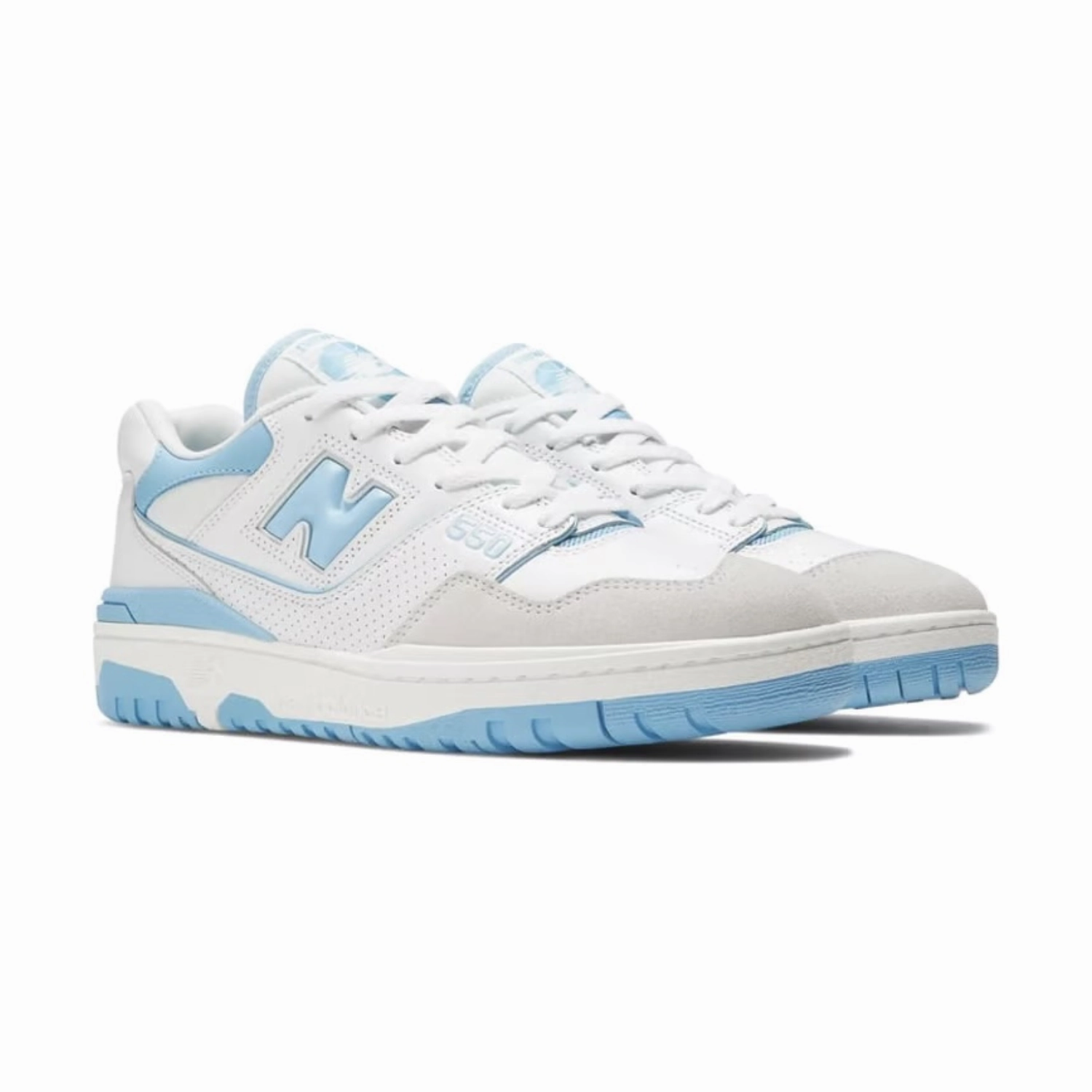 New Balance 550 White Blue Haze Rain Cloud Iconic Court Sneakers