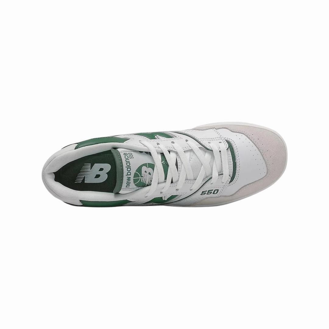 New Balance 550 White Green Iconic Court Sneakers