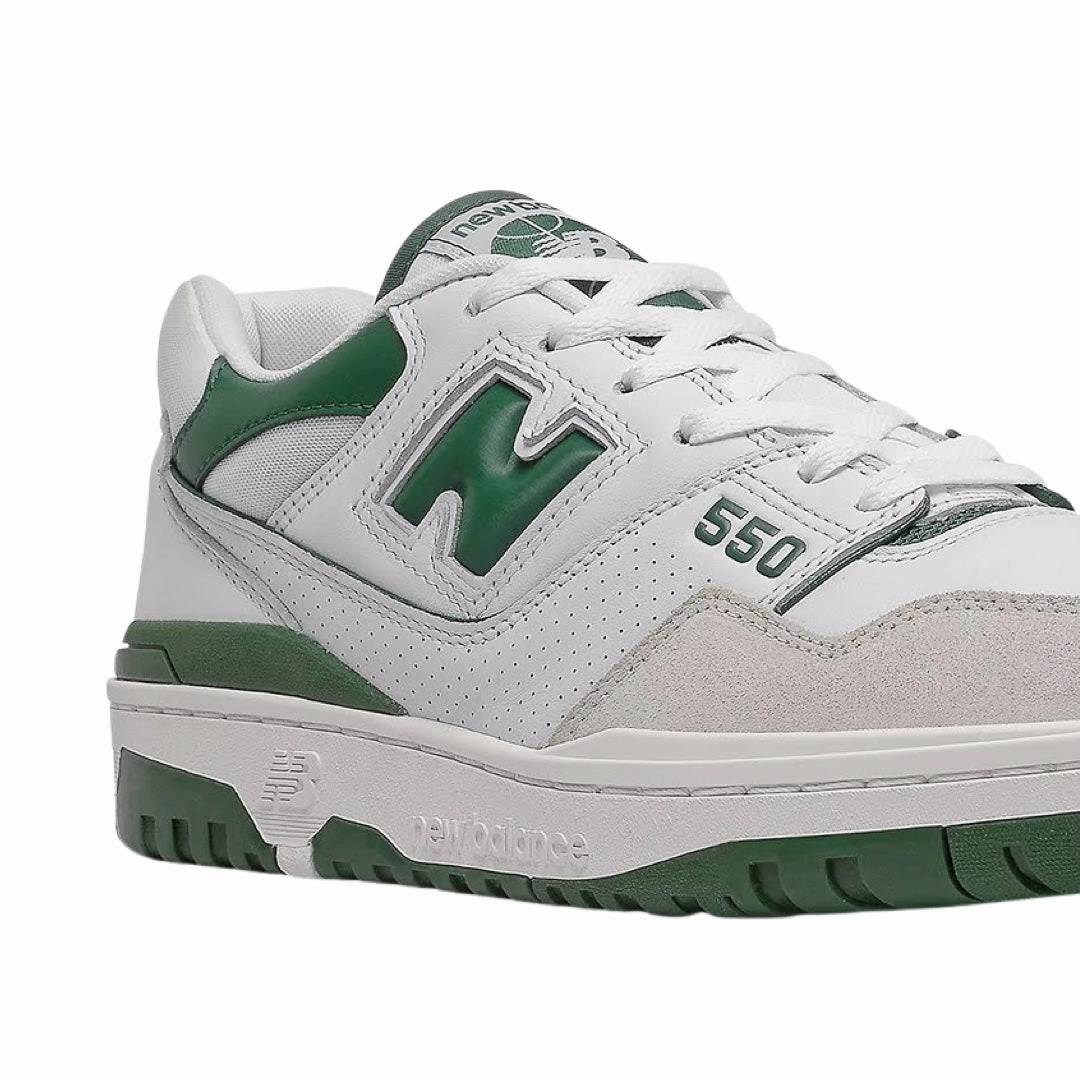 New Balance 550 White Green Iconic Court Sneakers