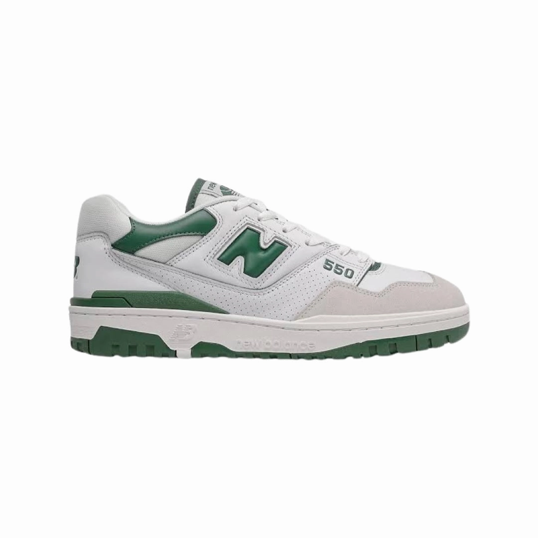 New Balance 550 White Green Iconic Court Sneakers