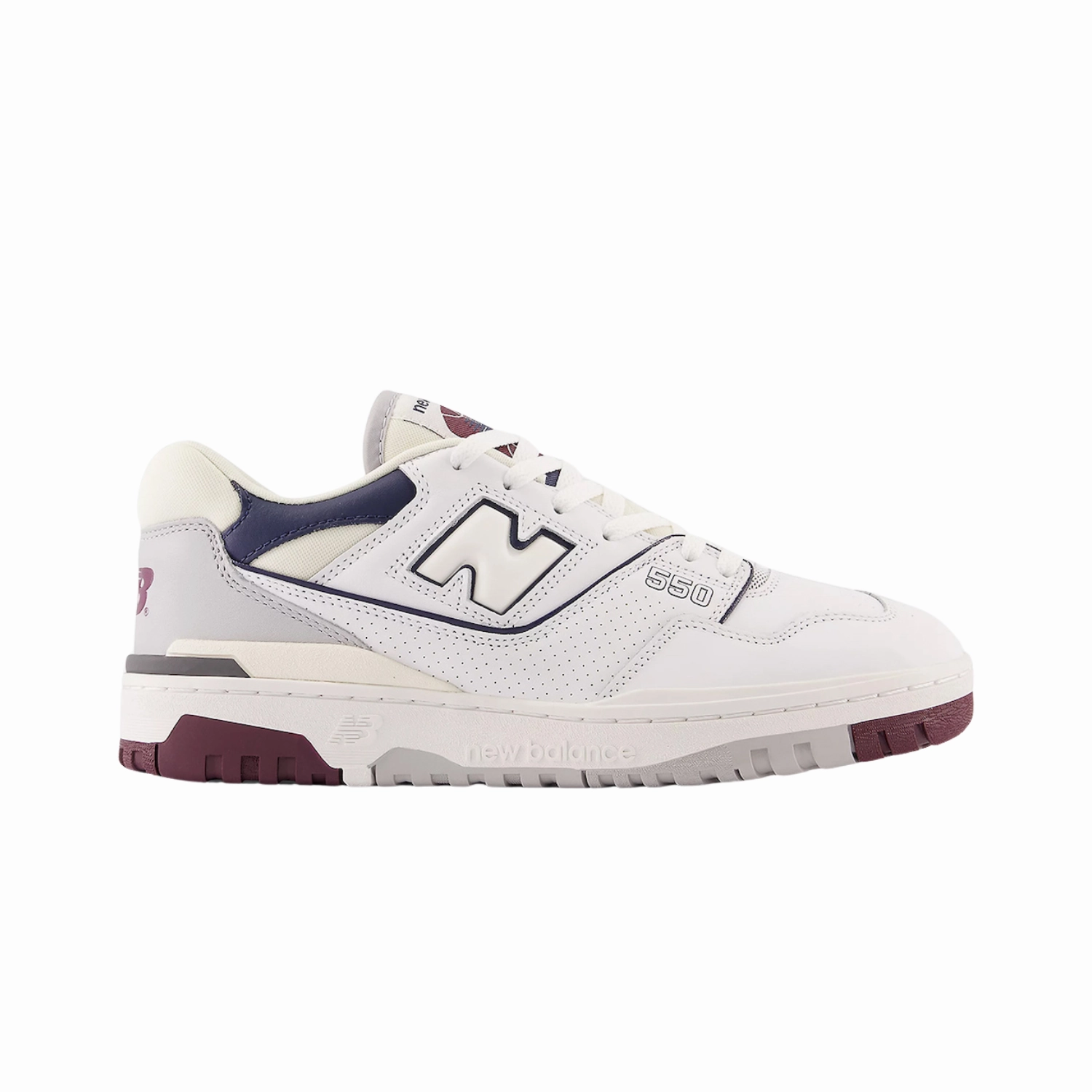 New Balance 550 White Natural Indigo Burgundy New Balance shoe styles