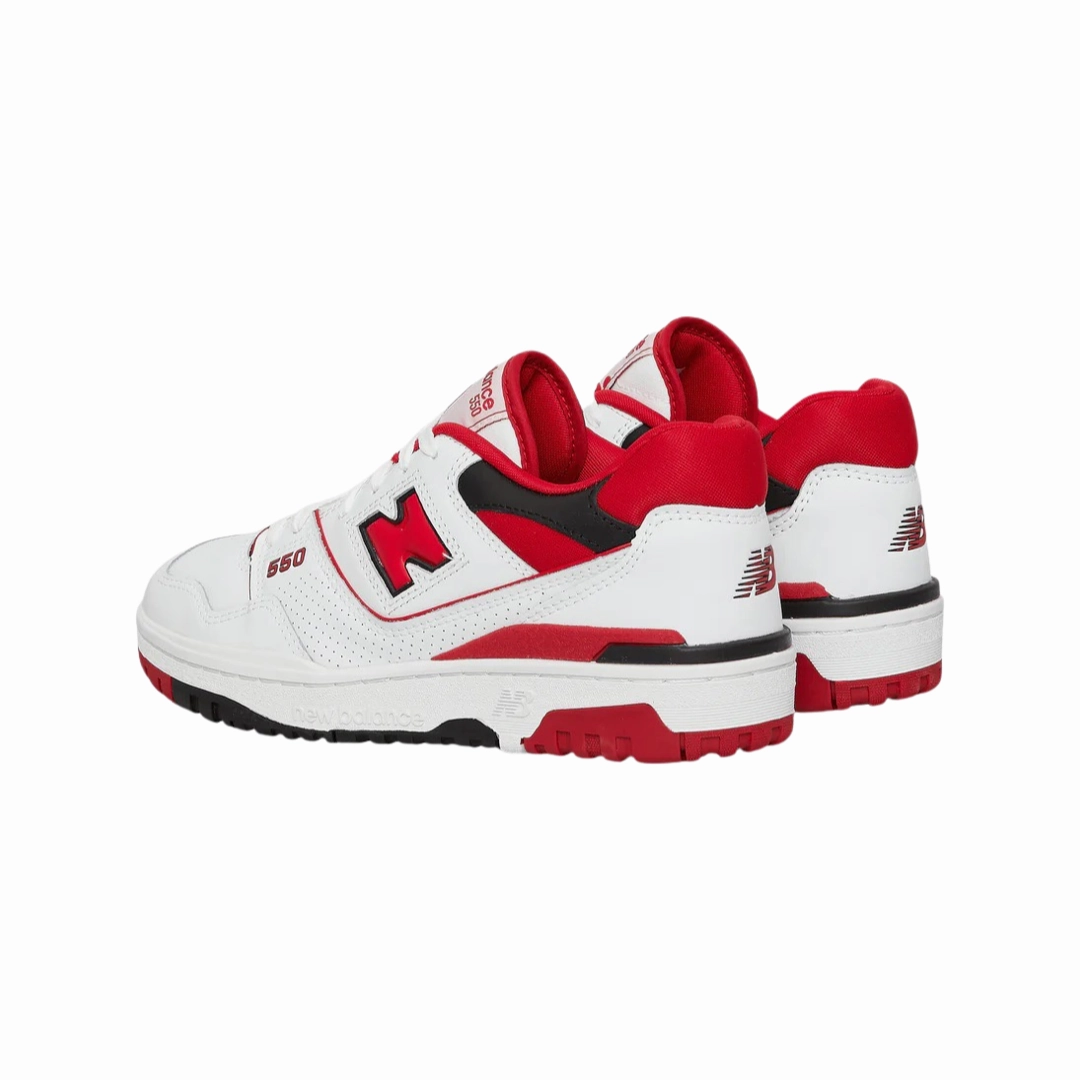 New Balance 550 White Red Iconic Court Sneakers