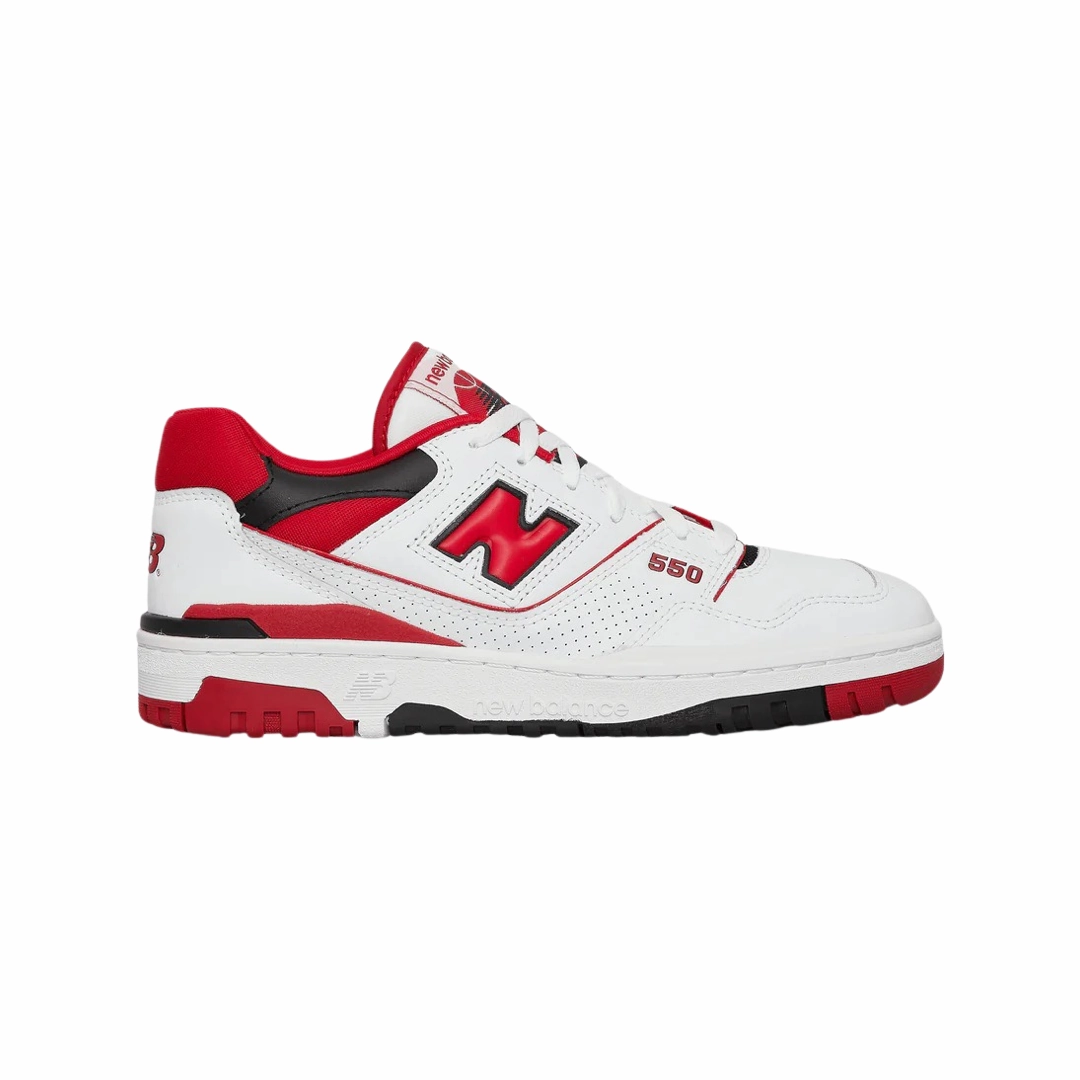 New Balance 550 White Red Iconic Court Sneakers