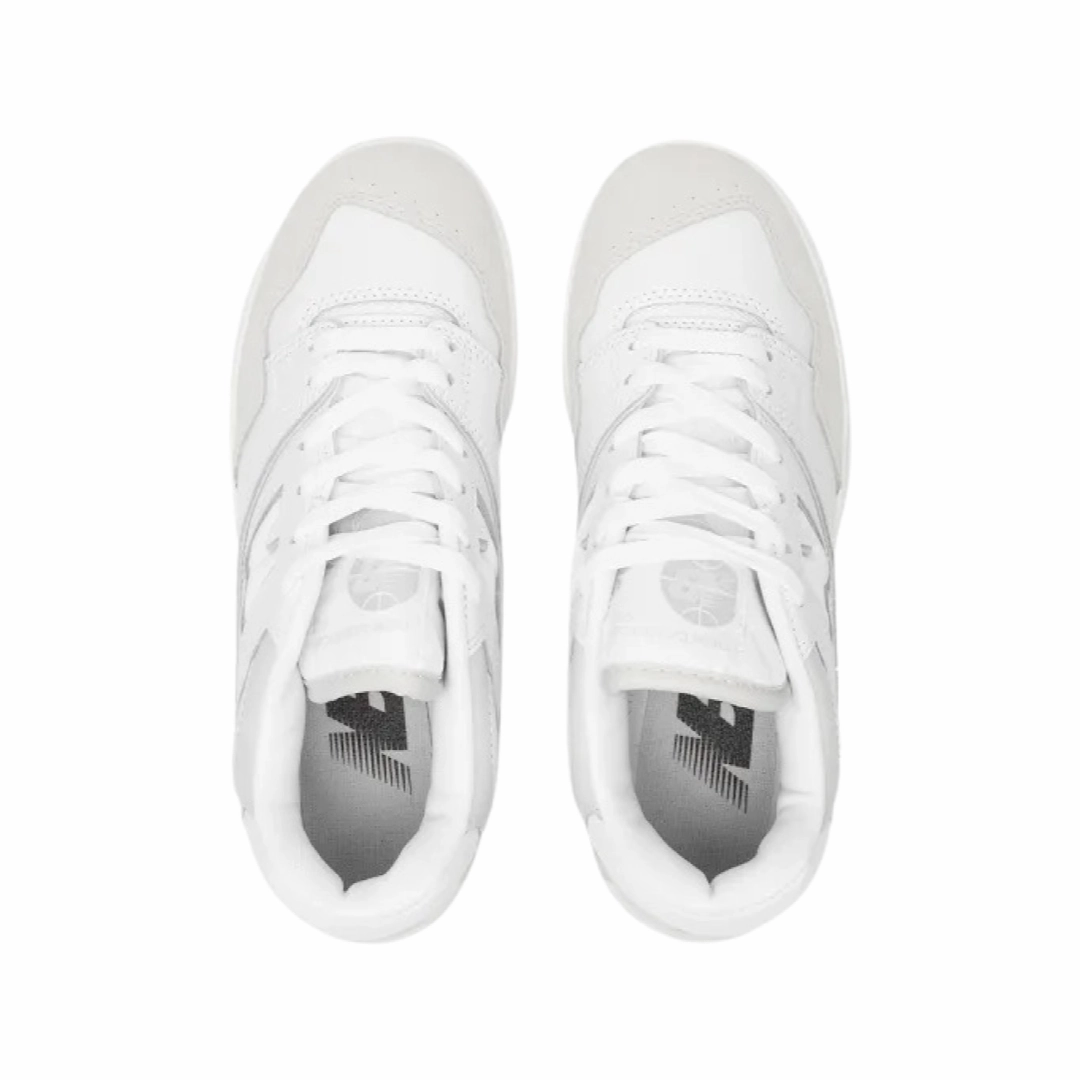 New Balance 550 White White Grey Iconic Court Sneakers