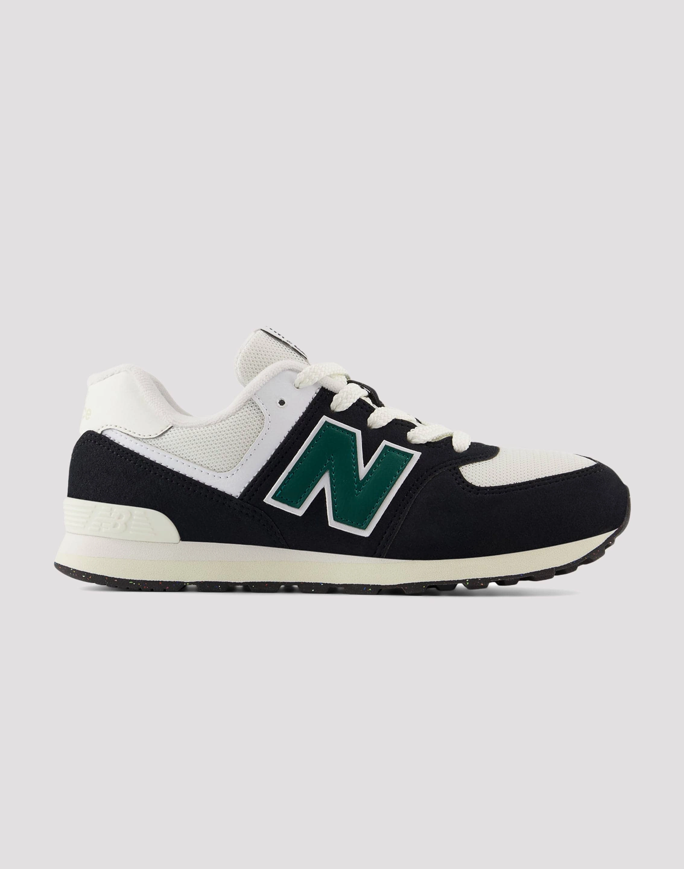 New Balance 574 Grade School Boys' "Black/Green" New Balance sneakers with cushioned midsoles