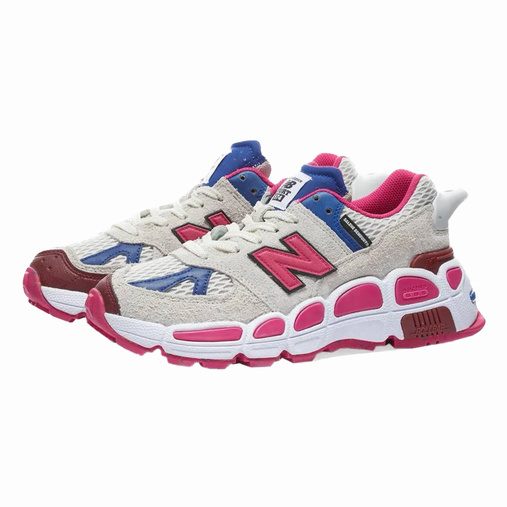 New Balance 574 YURT Salehe Bembury University Communication Workwear White Pink Iconic Court Sneakers