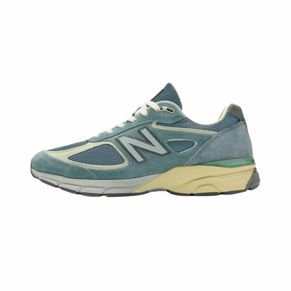 New Balance 990v4 MiUSA Auralee Blue White Cream Iconic Court Sneakers