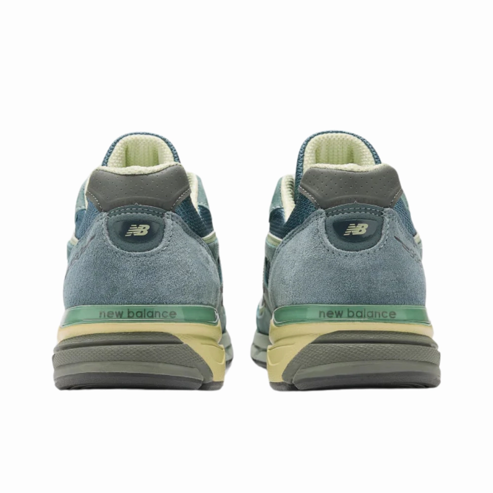 New Balance 990v4 MiUSA Auralee Blue White Cream Iconic Court Sneakers
