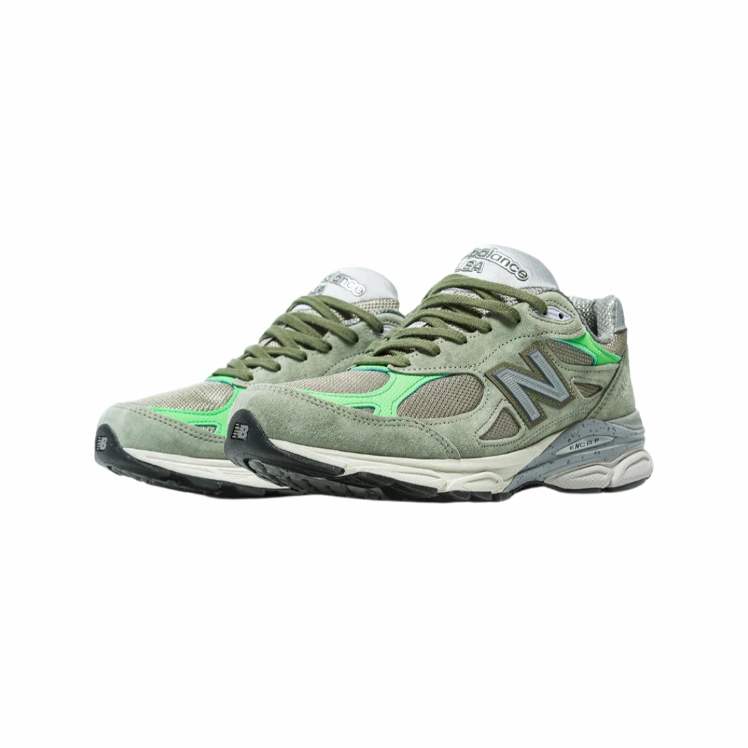 New Balance Patta x 990 v3 Olive Iconic Court Sneakers