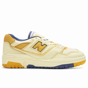 New Balance x Aime Leon Dore P550 Basketball Oxfords - White/Yellow New Balance shoes for walking and running