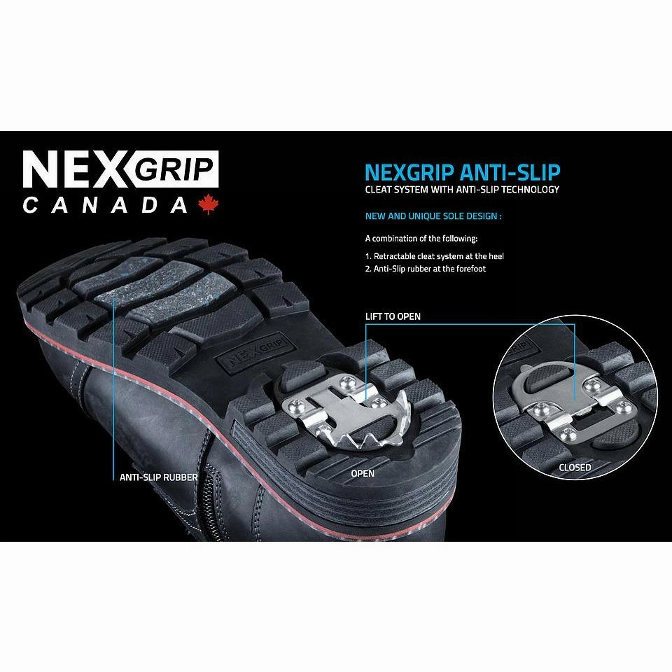 NEXGRIP ICE BADLAND W/ CLEAT MEN'S MEDIUM AND WIDE - FINAL SALE! Nexgrip winter traction footwear
