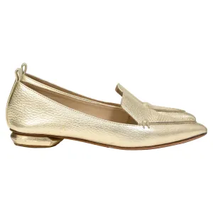 Nicholas Kirkwood Pointed Ballet Flats in Gold Leather