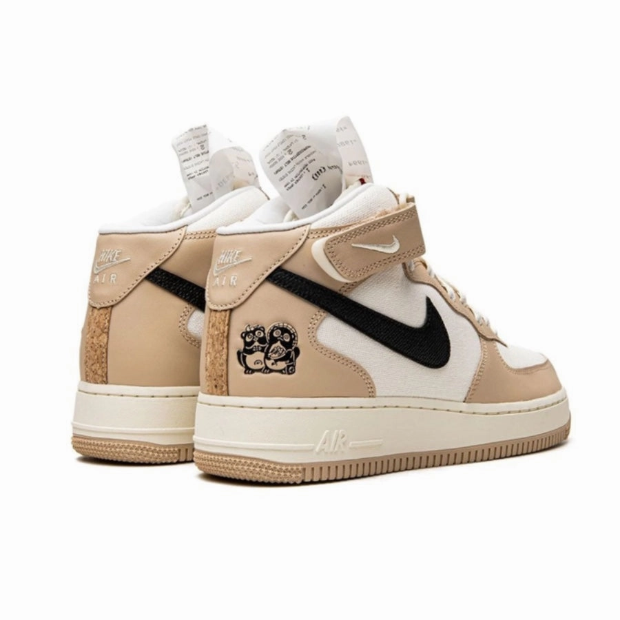Nike Air Force 1 Mid '07 Izakaya Shimmer Black Pale Ivory Coconut Milk Modern Sneakers