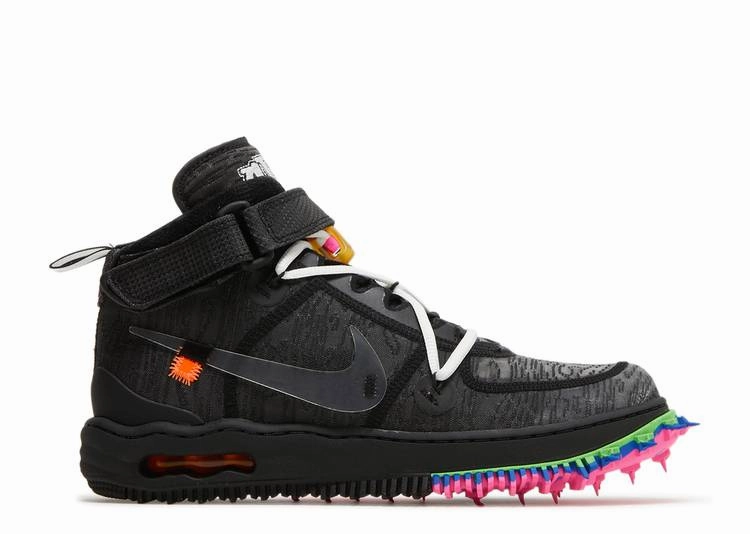 Nike Air Force 1 Mid Off-White Black Nike athletic shoes with flyknit design
