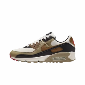 Nike Air Max 90 Phantom Black Fire Red Light British Tan (Women's) Nike sporty look with timeless feel